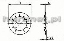 PODKŁADKA ZĄBKOWANA 10,5MM DIN 6798J A2 PODM10